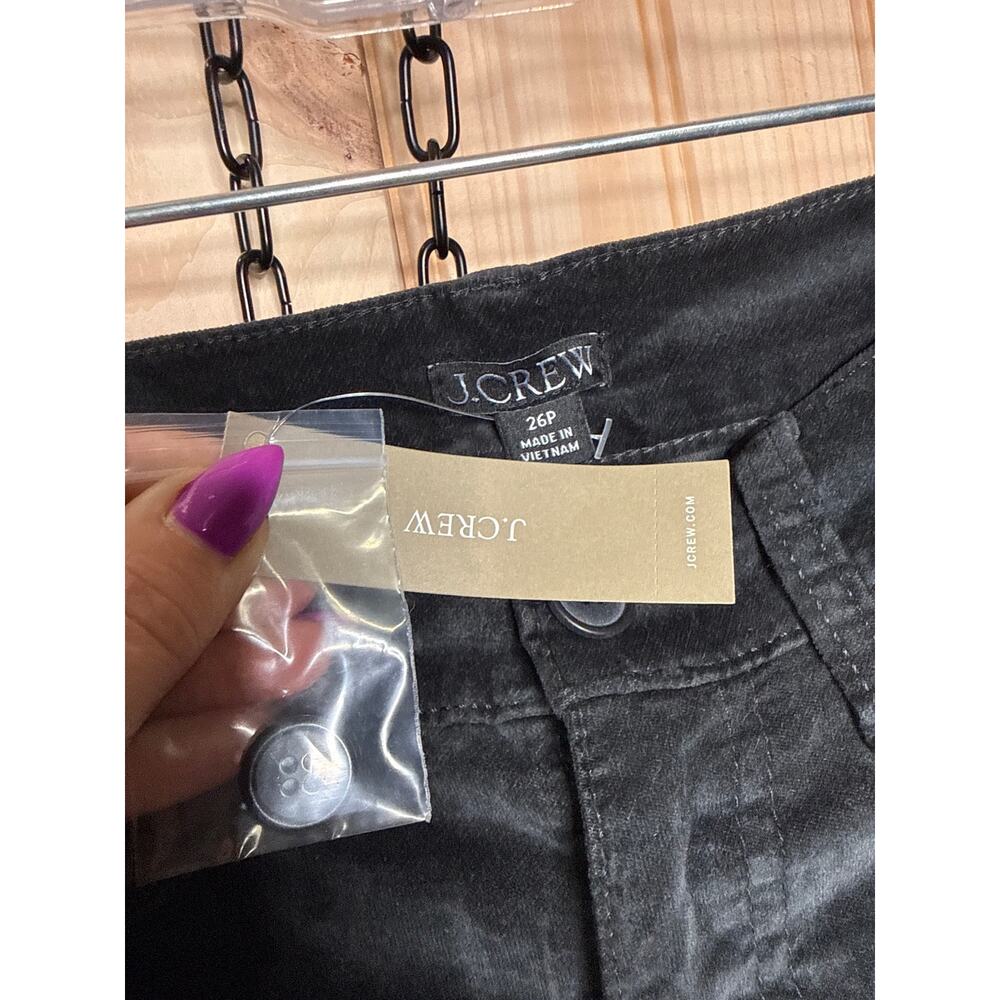 NWT J. Crew Wide Leg Trouser Pants Black Washed Velvet Soft Luxe Sz 26P Petite - Picture 6 of 8